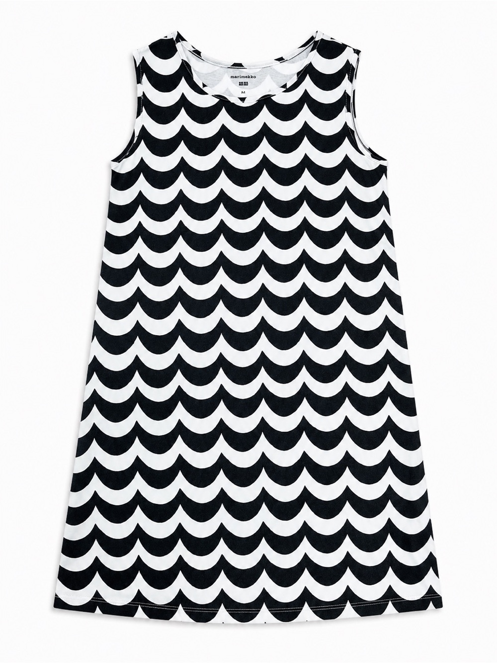 Marimekko x Uniqlo Kids 7-8 Black White Wave Print Dress